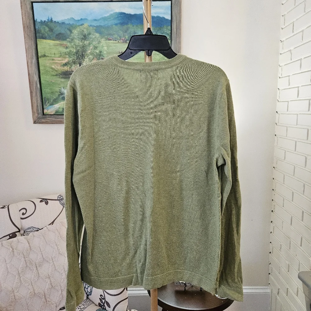 Banana Republic Men's Olive V-Neck Sweater Sz Med